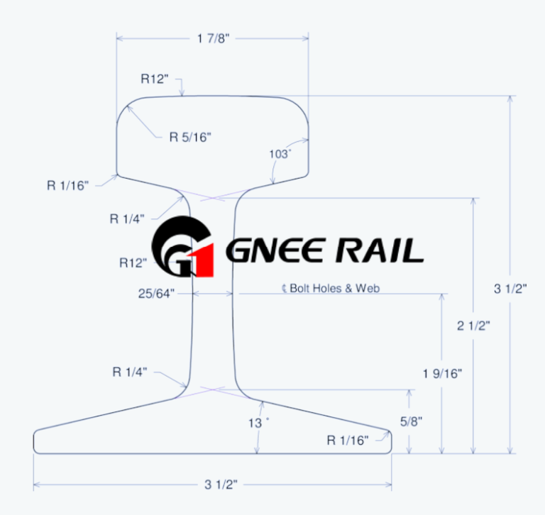 40 lbs rail dimensions