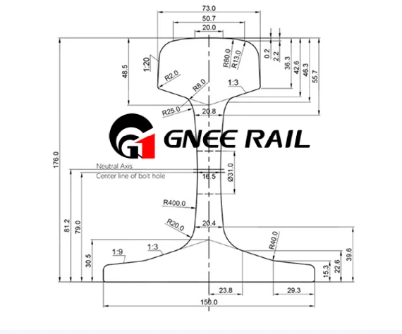 European Standard 55E1 (U55) Steel Rail